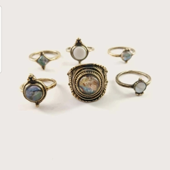 *Katerina* Antiqued 6 Piece ring set - Picture 3 of 4